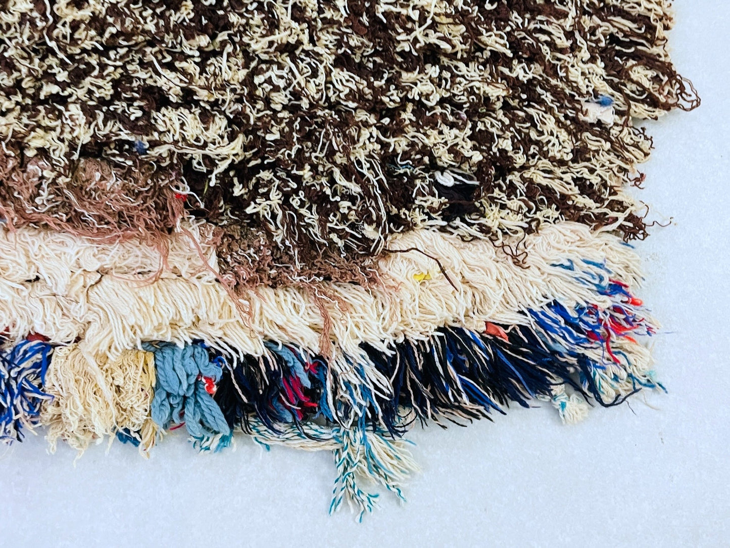 Moroccan Boucherouite Rug 3x7 ft - N7214