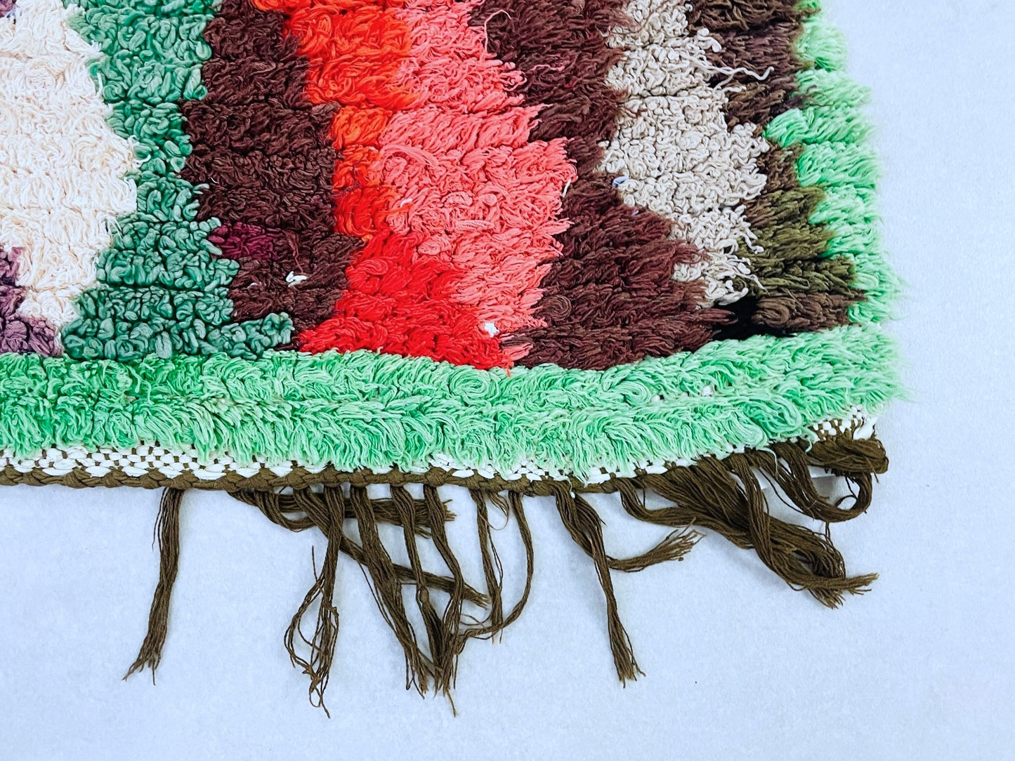 Vintage Moroccan Boucherouite Rug 2x5 ft - N7221