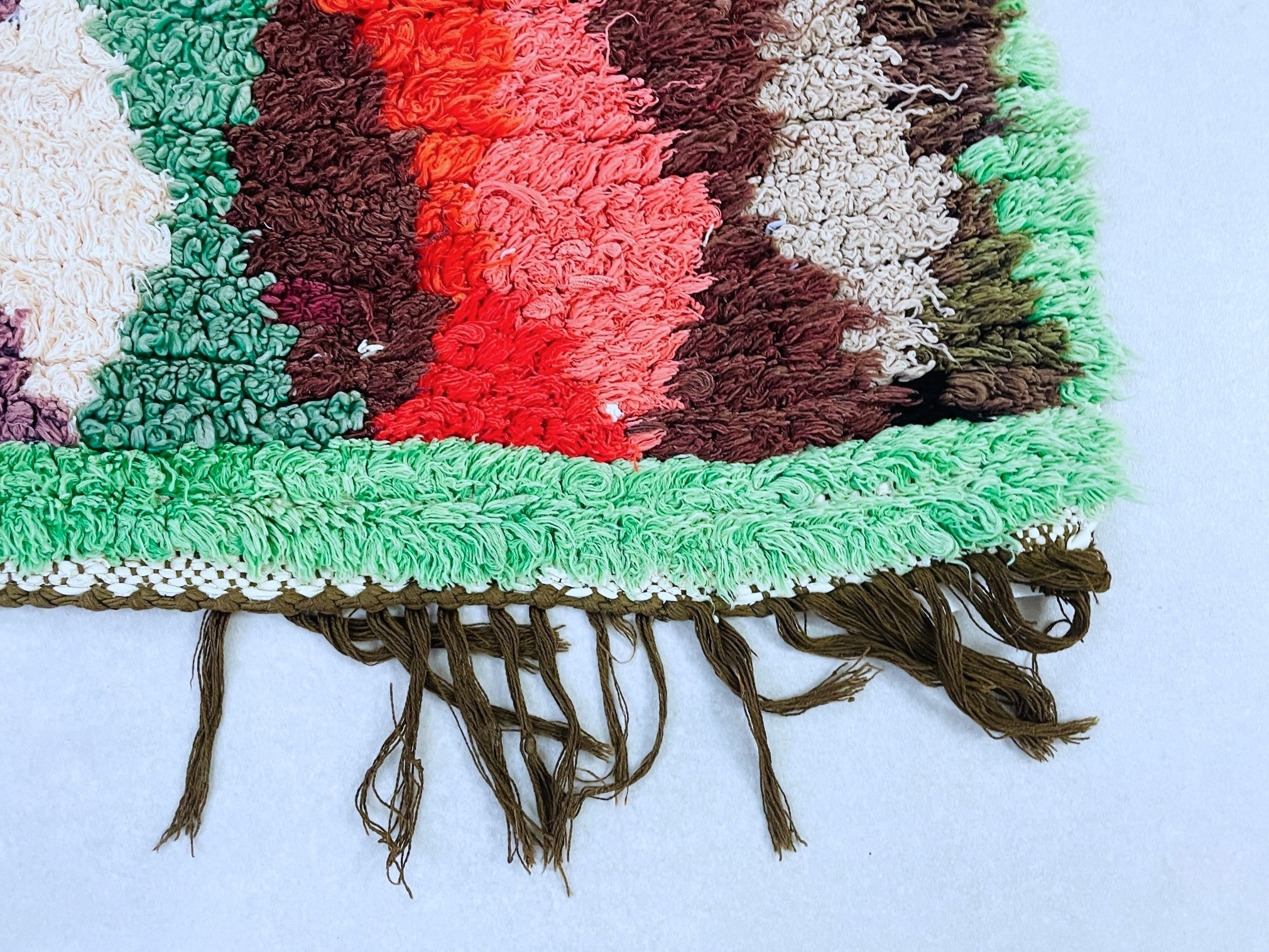 Vintage Moroccan Boucherouite Rug 2x5 ft - N7221