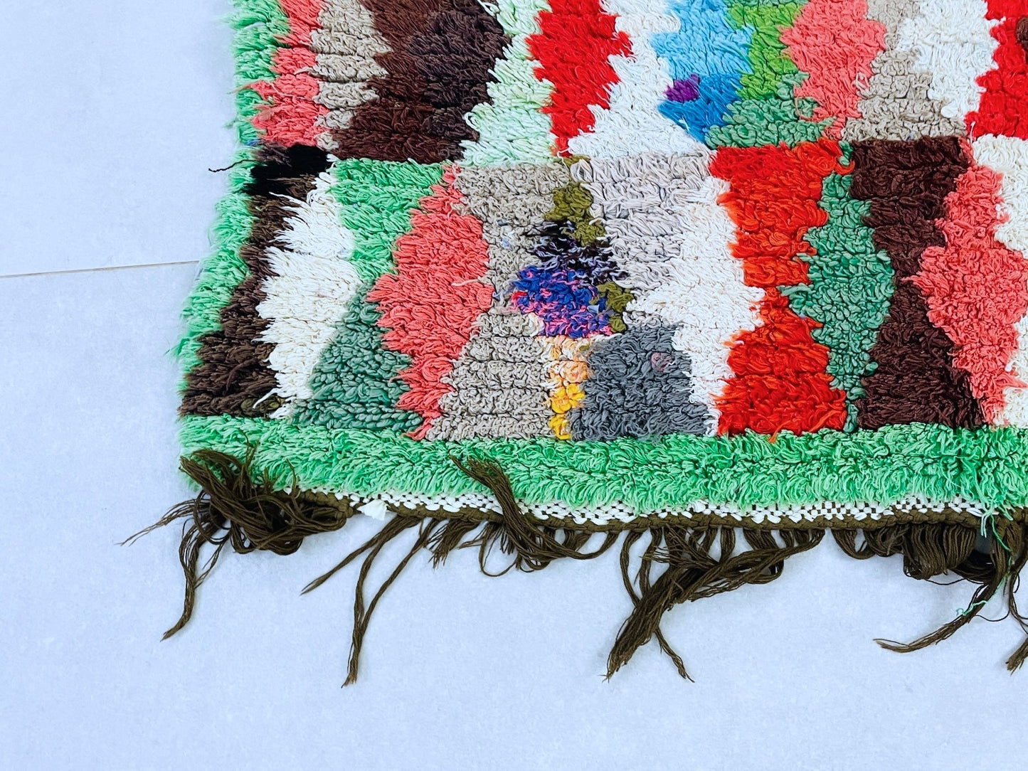 Vintage Moroccan Boucherouite Rug 2x5 ft - N7221