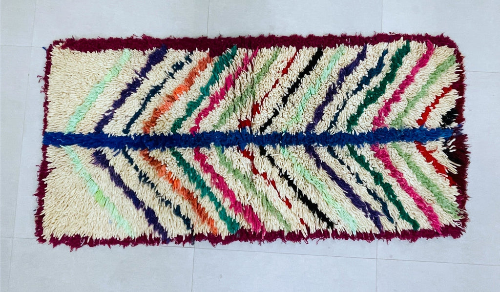 Vintage Moroccan Boucherouite Rug 3x7 - TB3