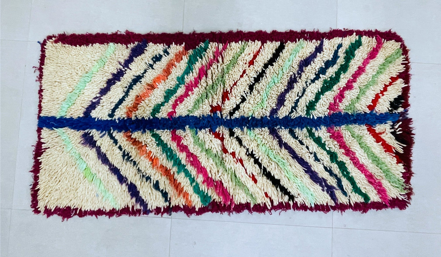 Vintage Moroccan Boucherouite Rug 3x7 - TB3