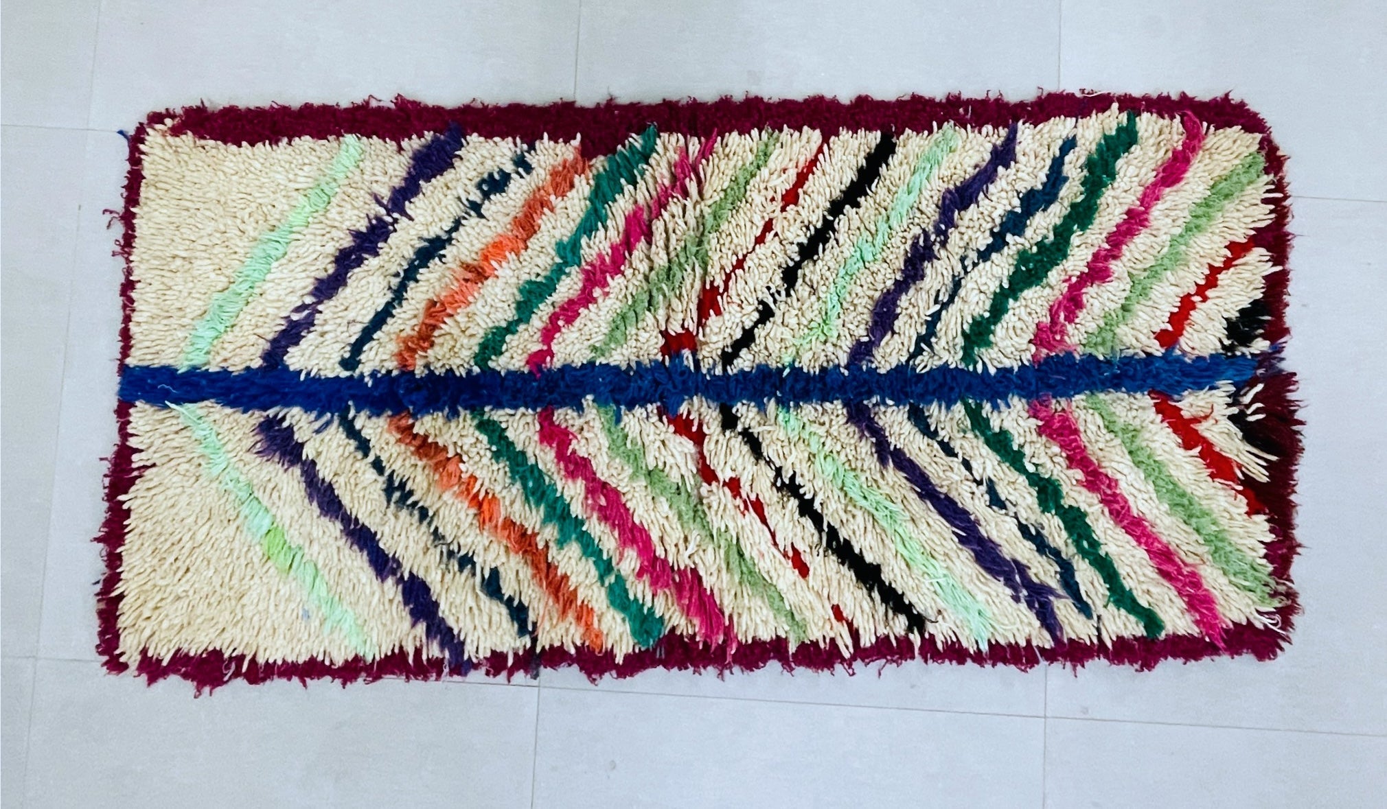 Vintage Moroccan Boucherouite Rug 3x7 - TB3