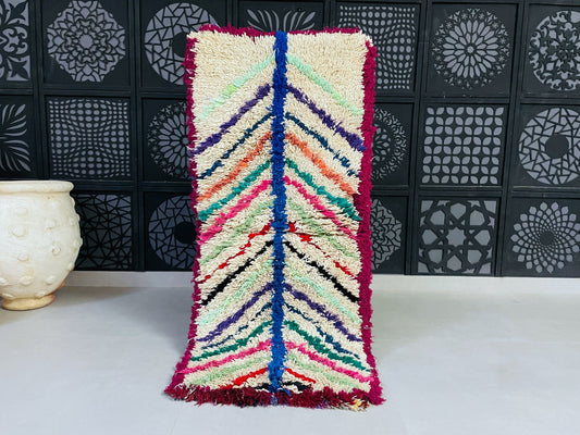 Vintage Moroccan Boucherouite Rug 3x7 - TB3