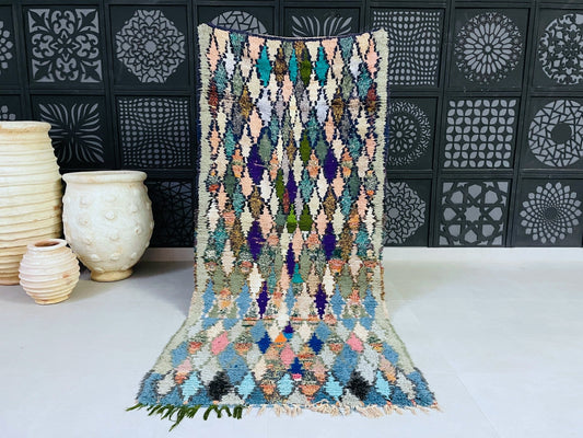 Vintage Moroccan Boucherouite Rug 3x7 - TB5