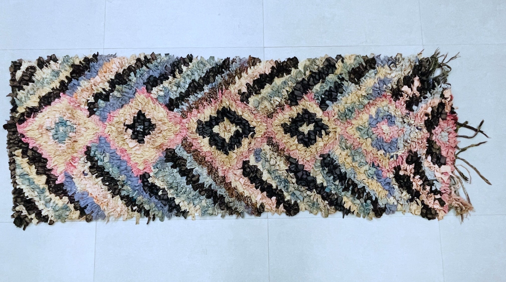 Vintage Moroccan Boucherouite Rug 2x6 - TB6
