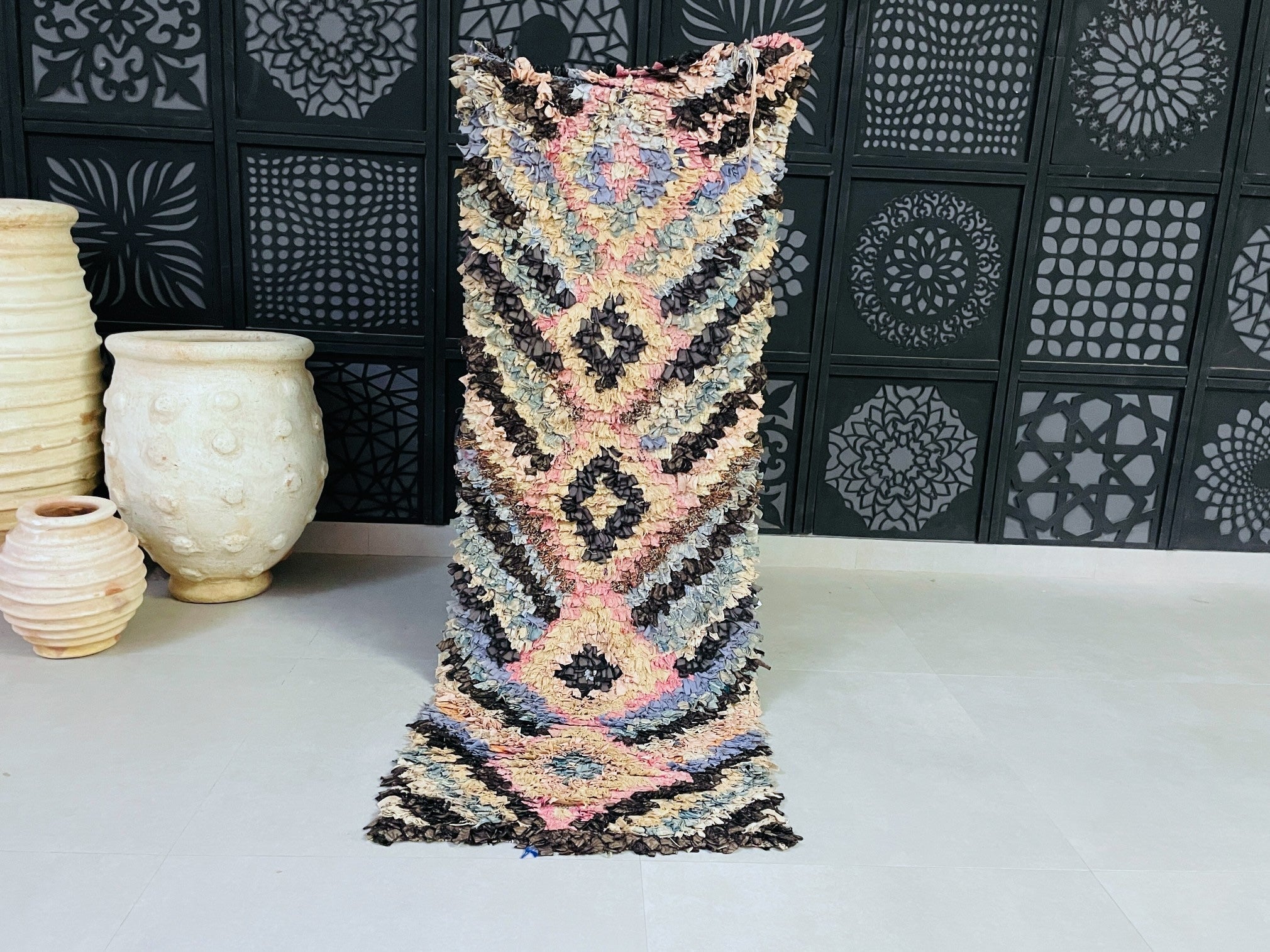 Vintage Moroccan Boucherouite Rug 2x6 - TB6