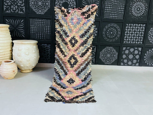 Vintage Moroccan Boucherouite Rug 2x6 - TB6