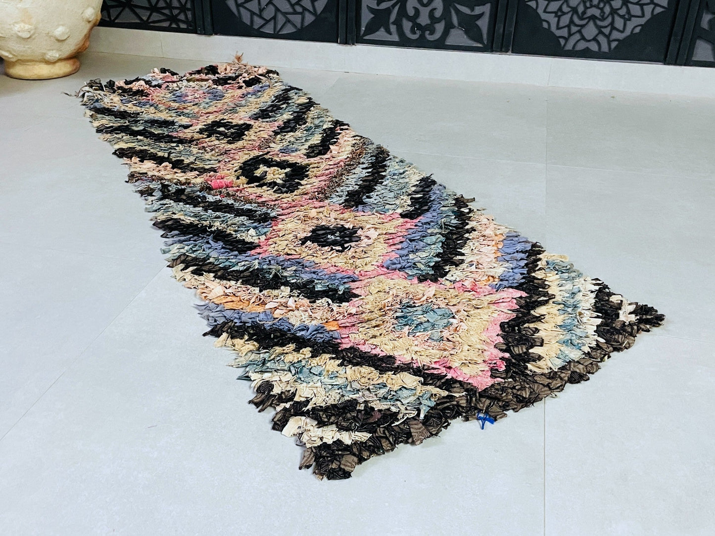 Vintage Moroccan Boucherouite Rug 2x6 - TB6