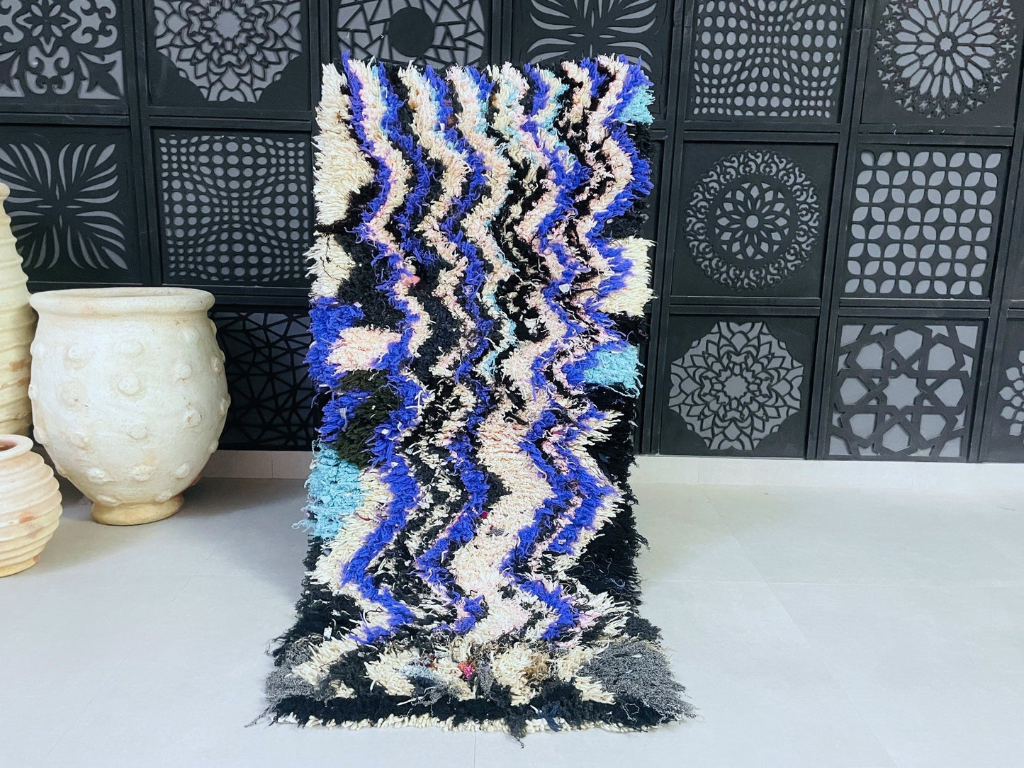 Vintage Moroccan Boucherouite Rug 2x6 - TB7
