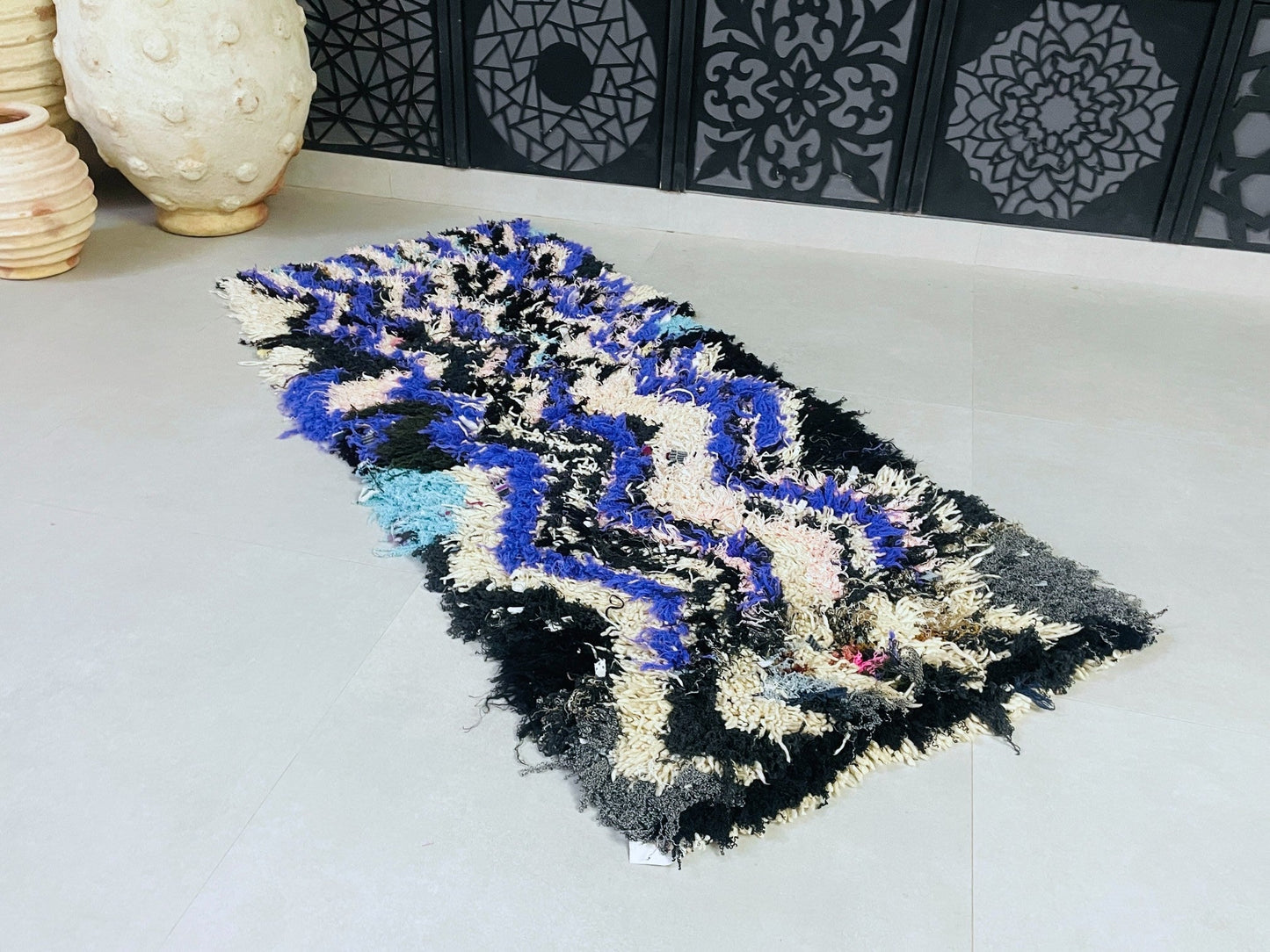 Vintage Moroccan Boucherouite Rug 2x6 - TB7