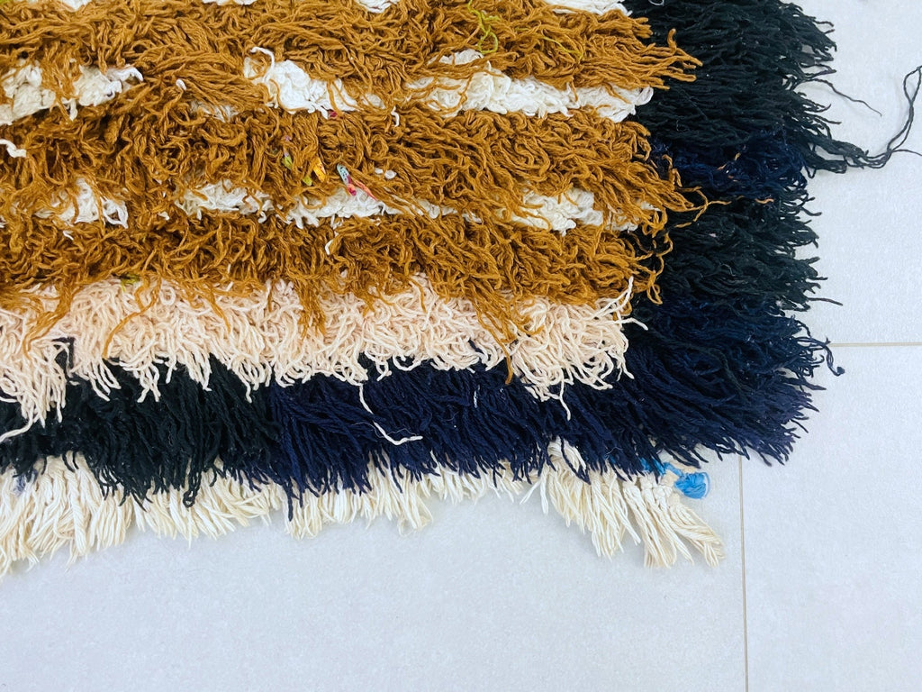 Striped Moroccan Boucherouite Rug  3x5 - TB9