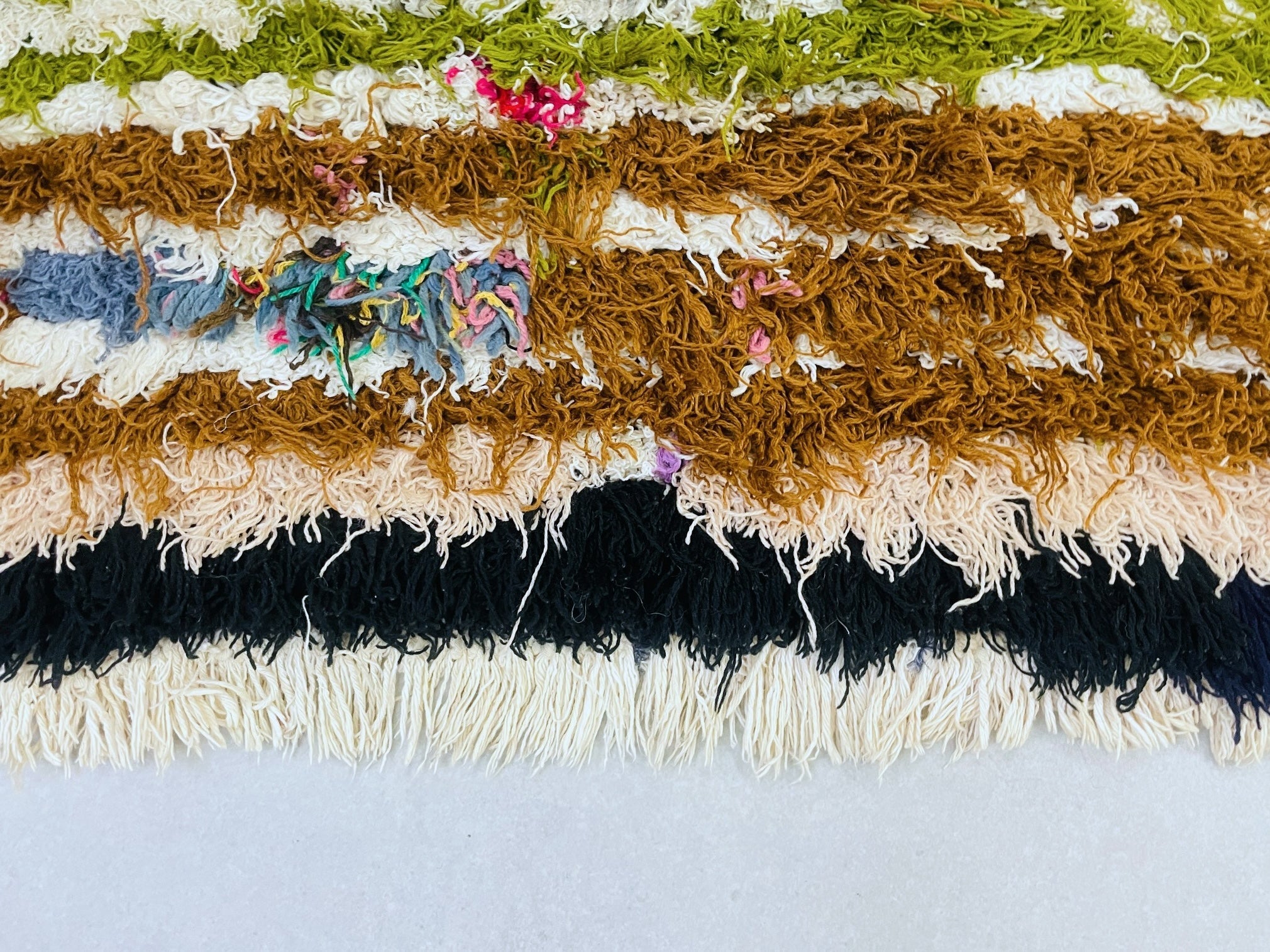 Striped Moroccan Boucherouite Rug  3x5 - TB9