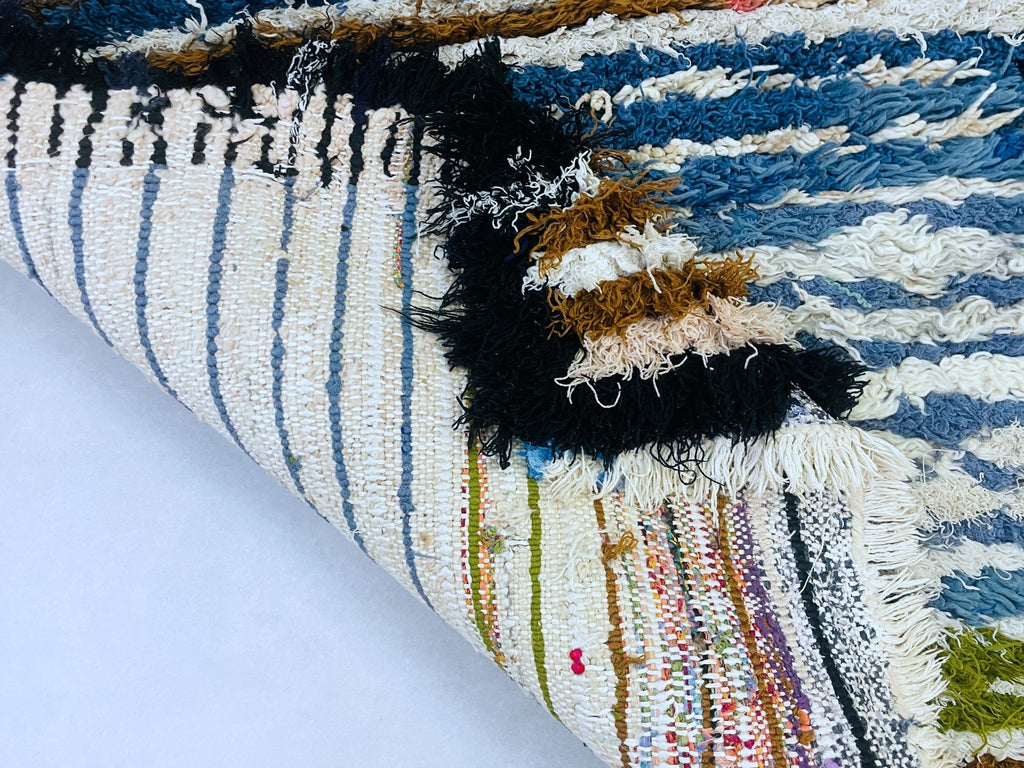 Striped Moroccan Boucherouite Rug  3x5 - TB9