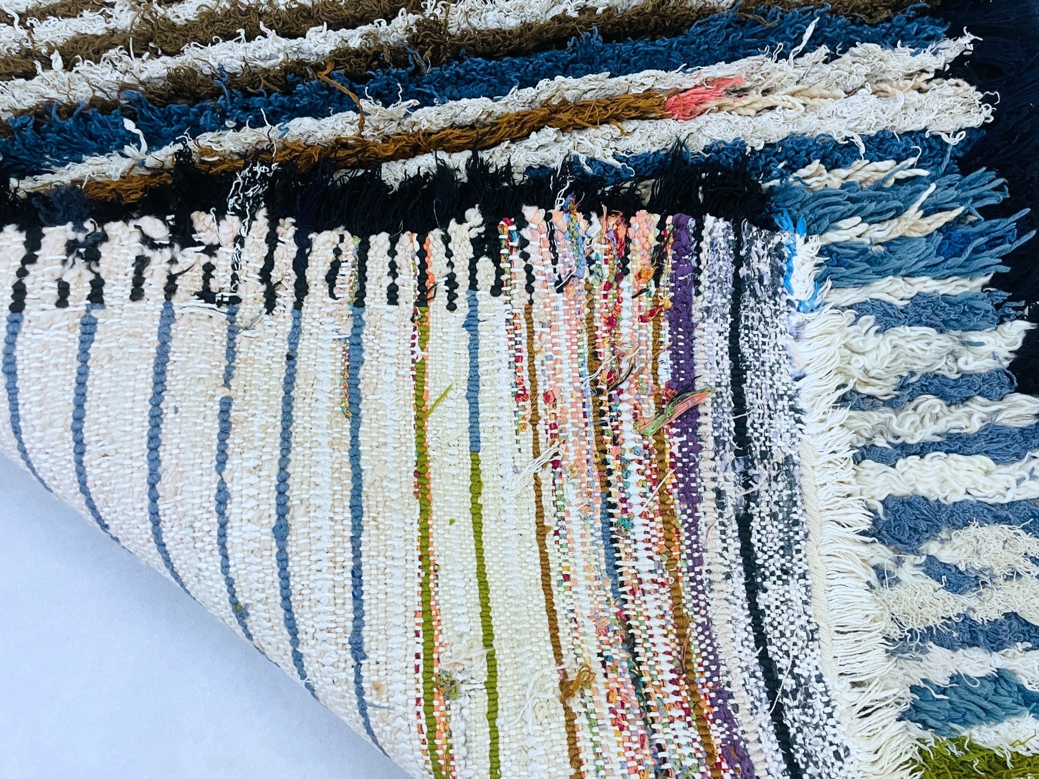Striped Moroccan Boucherouite Rug  3x5 - TB9