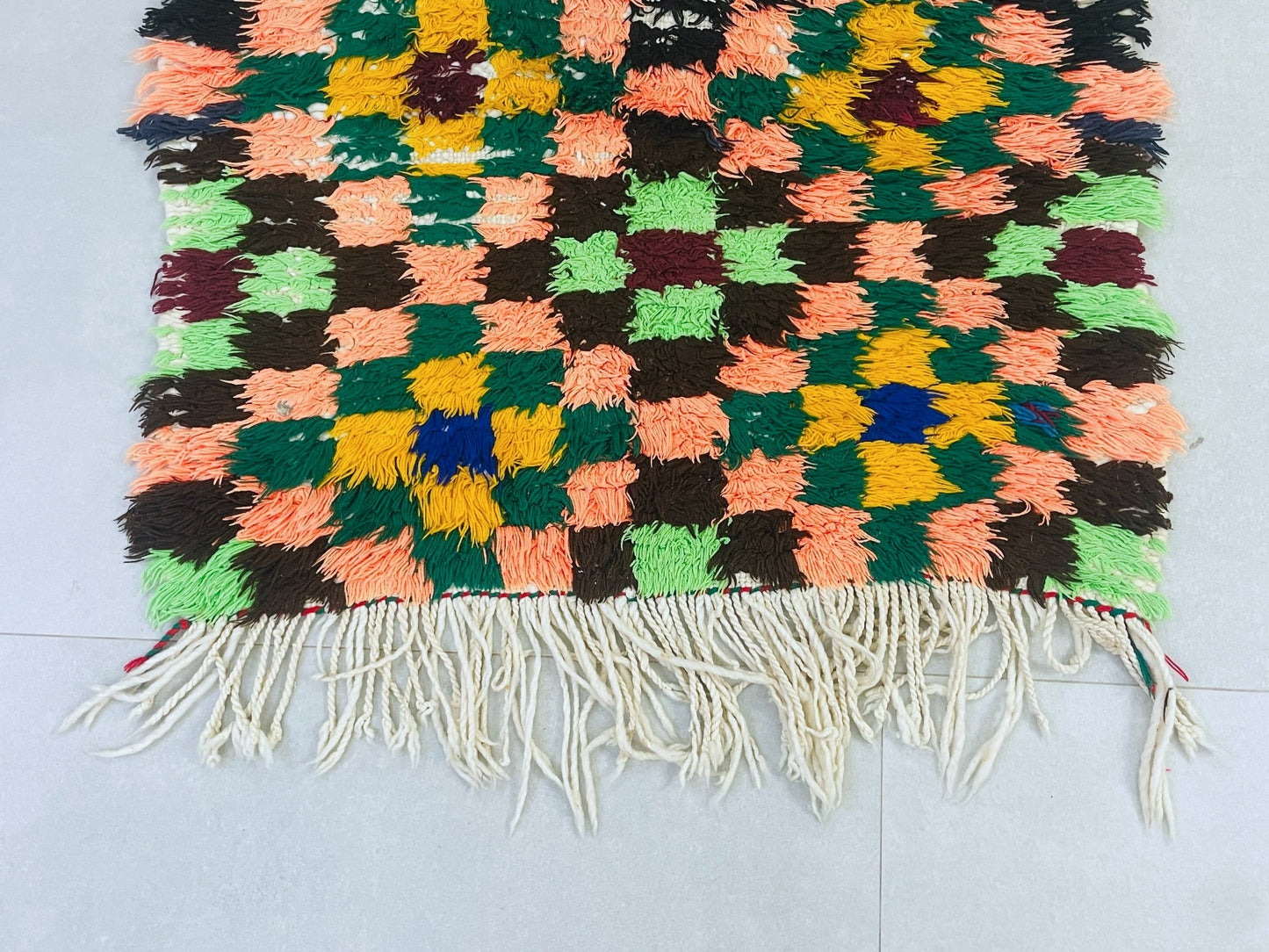 Colorful Boucherouite Runner Rug  2x5 - TB14