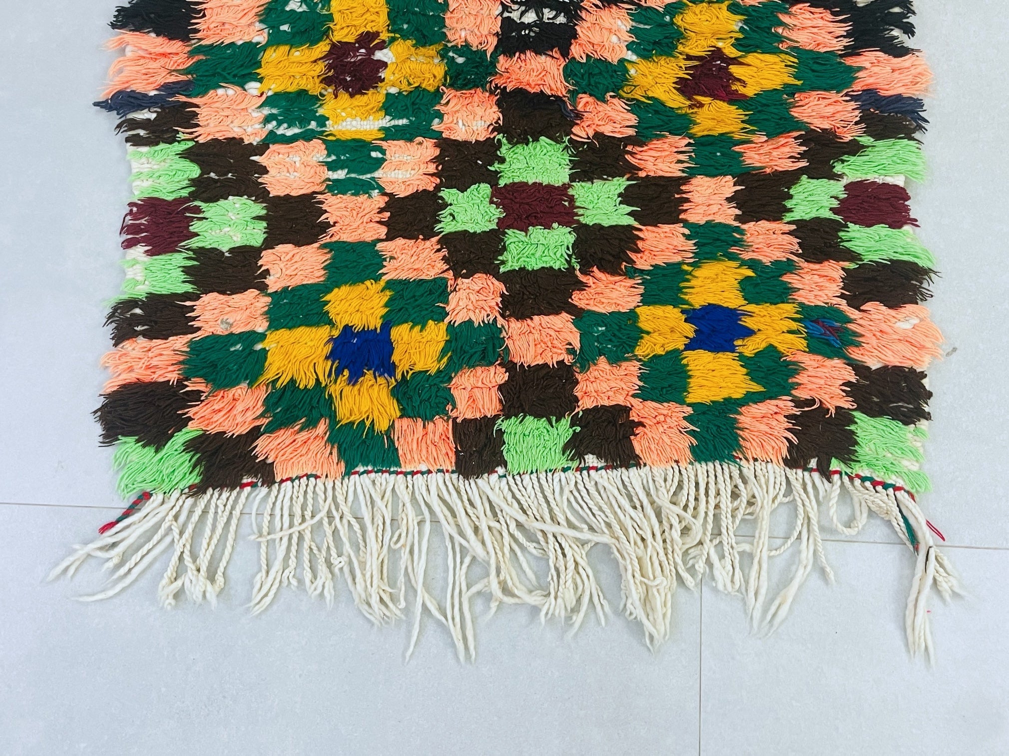 Colorful Boucherouite Runner Rug  2x5 - TB14