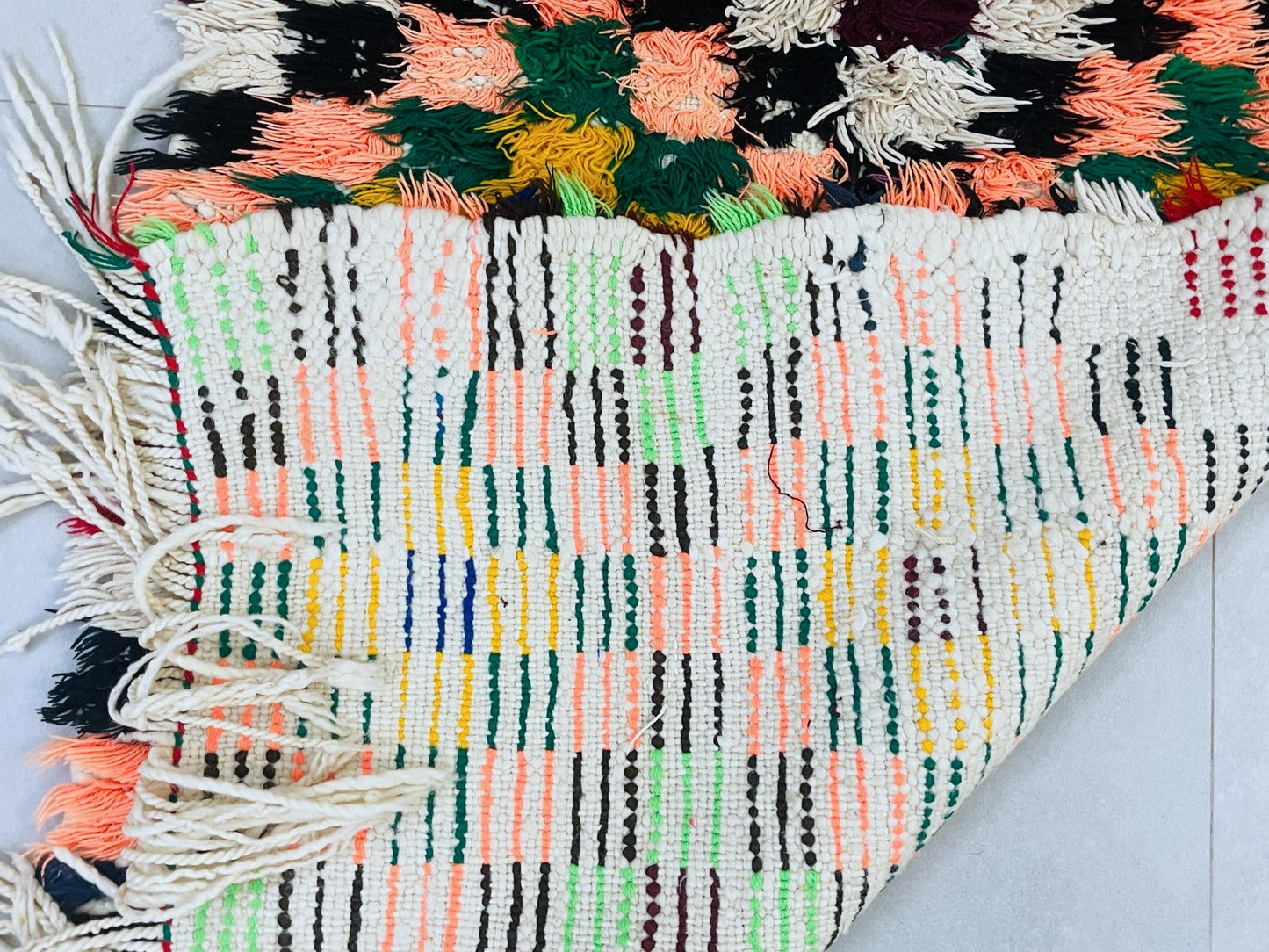 Colorful Boucherouite Runner Rug  2x5 - TB14