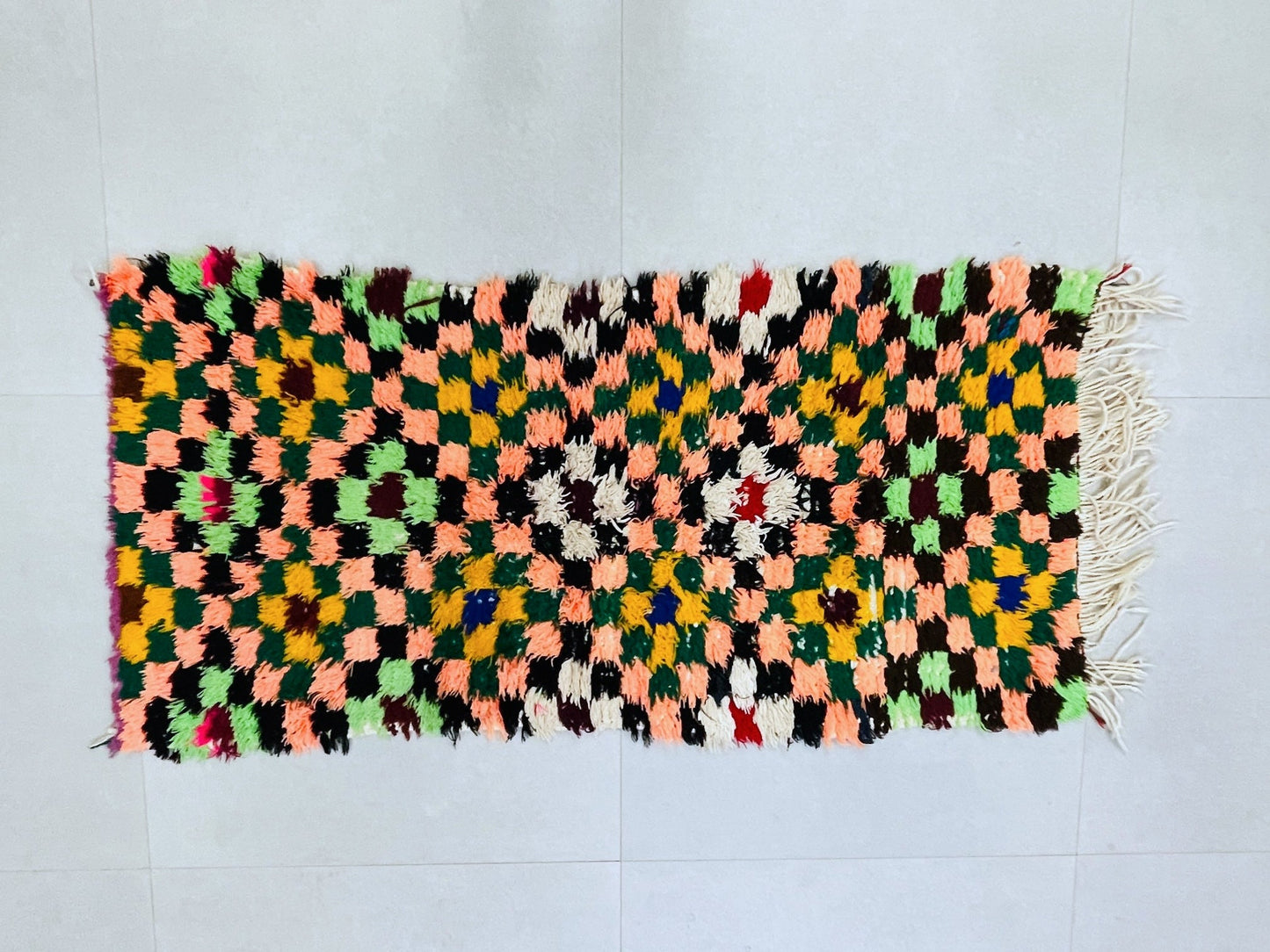 Colorful Boucherouite Runner Rug  2x5 - TB14