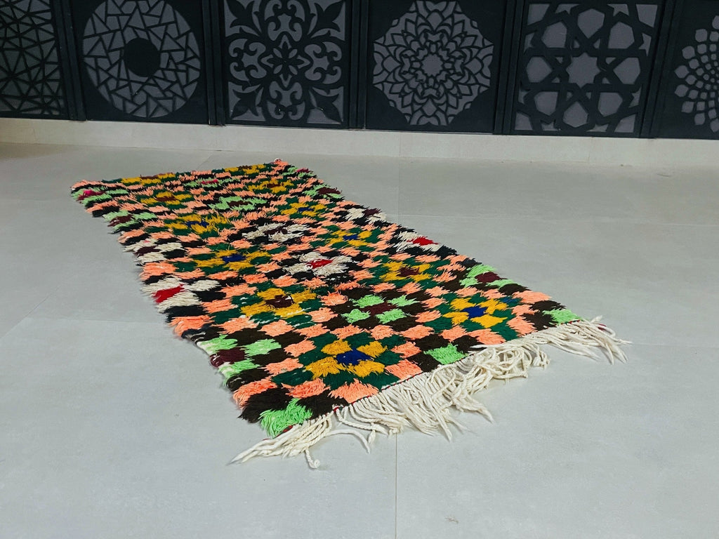 Colorful Boucherouite Runner Rug  2x5 - TB14