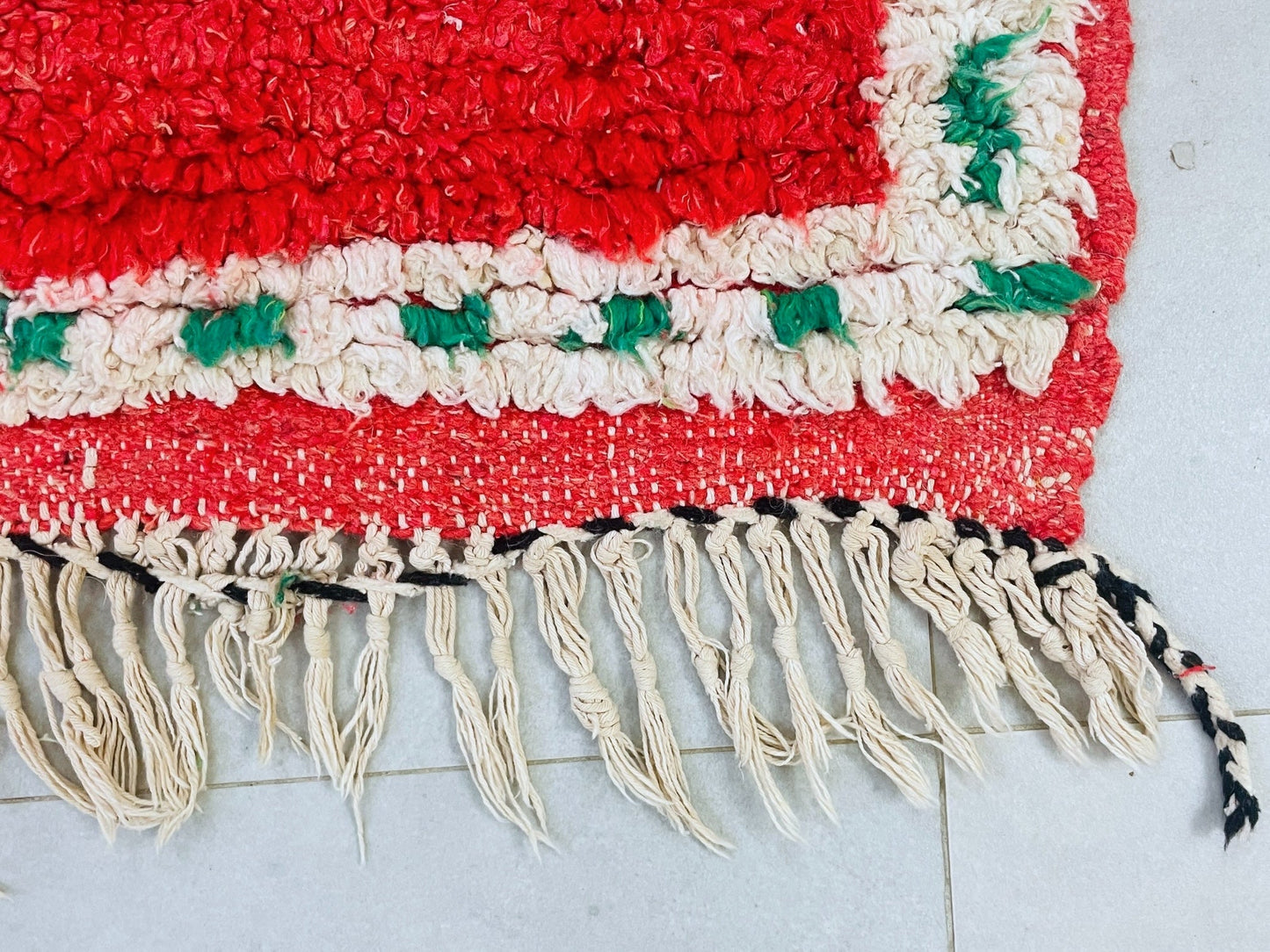 Bold Moroccan Boucherouite Rug 4x5 - TB15