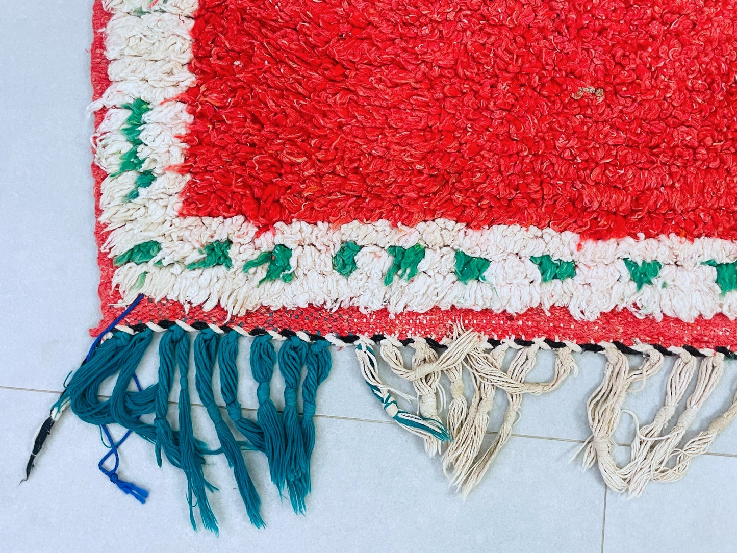 Bold Moroccan Boucherouite Rug 4x5 - TB15