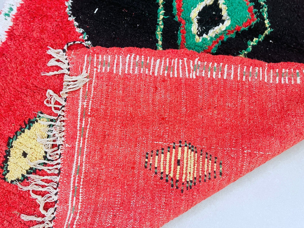 Bold Moroccan Boucherouite Rug 4x5 - TB15