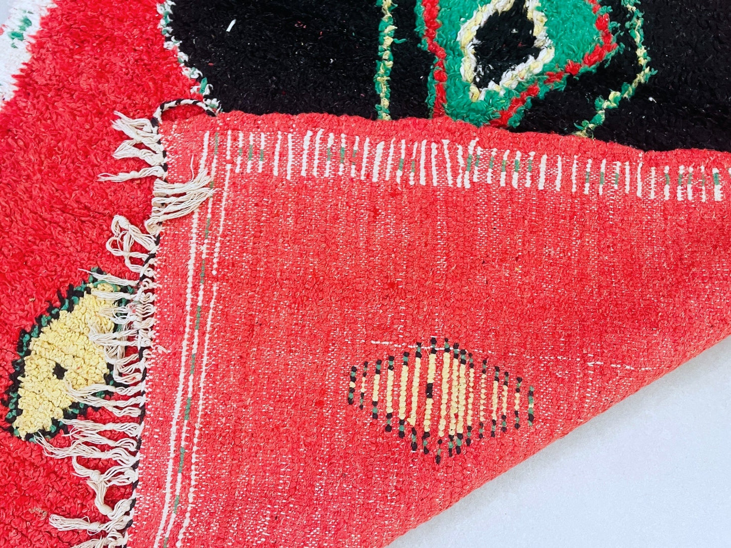 Bold Moroccan Boucherouite Rug 4x5 - TB15
