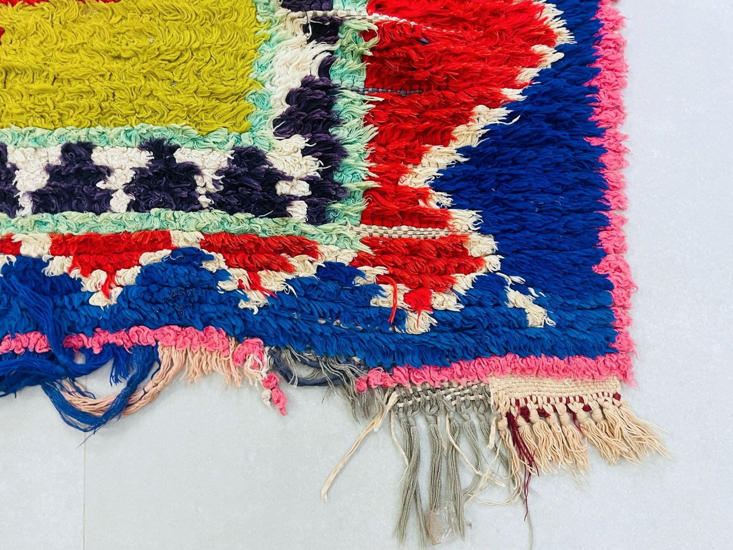 Colorful Moroccan Boucherouite Rug 4x8 - TB19