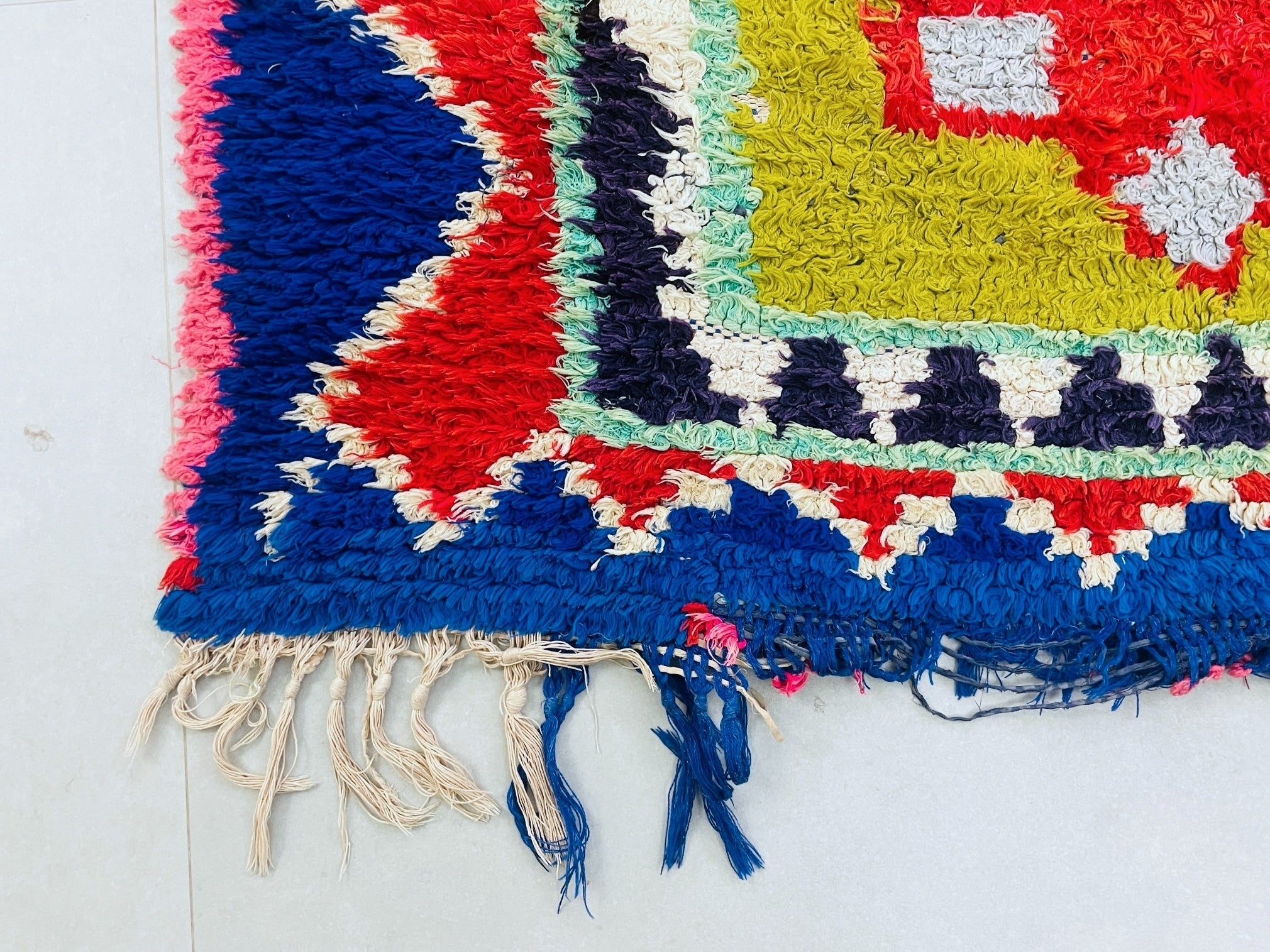 Colorful Moroccan Boucherouite Rug 4x8 - TB19