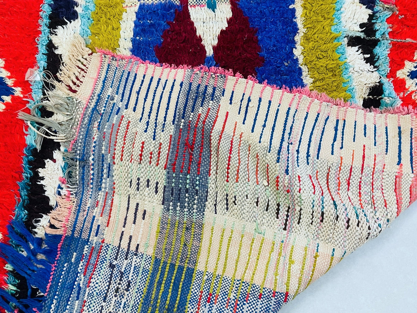 Colorful Moroccan Boucherouite Rug 4x8 - TB19