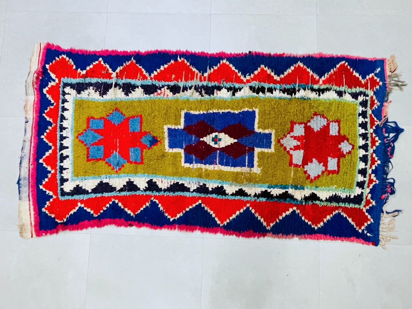 Colorful Moroccan Boucherouite Rug 4x8 - TB19