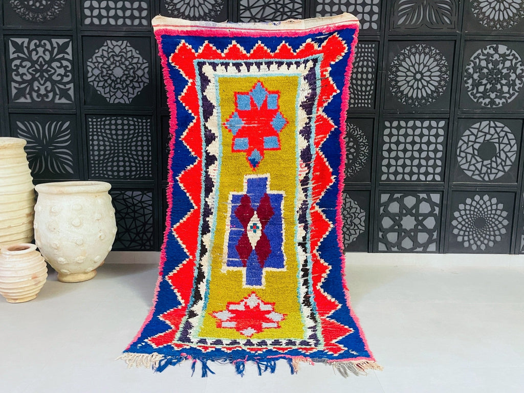 Colorful Moroccan Boucherouite Rug 4x8 - TB19