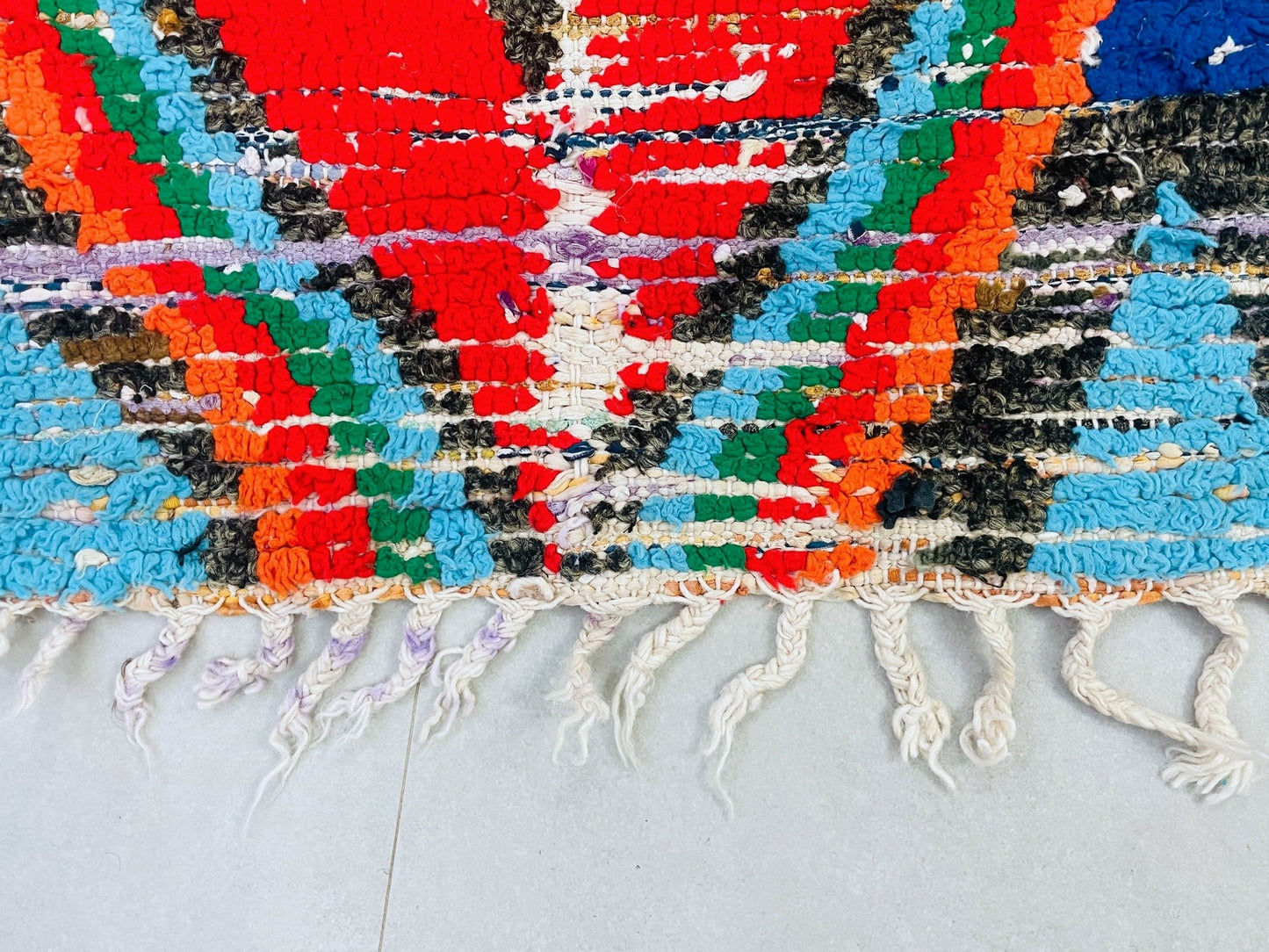 Colorful Moroccan Boucherouite Rug 3x8 - TB18