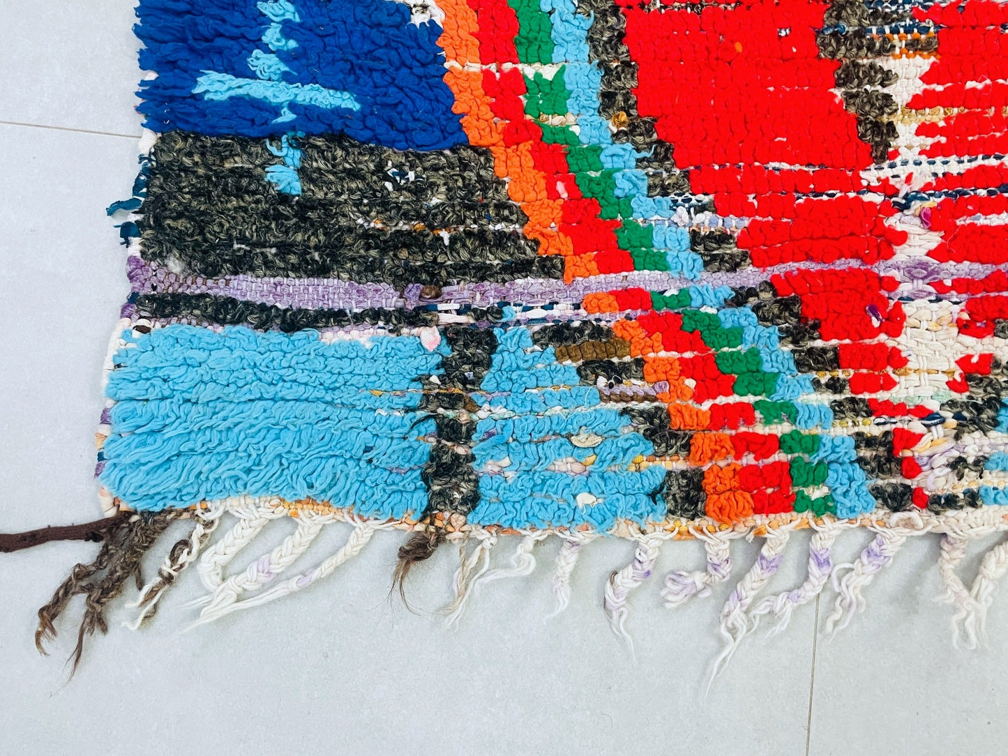 Colorful Moroccan Boucherouite Rug 3x8 - TB18