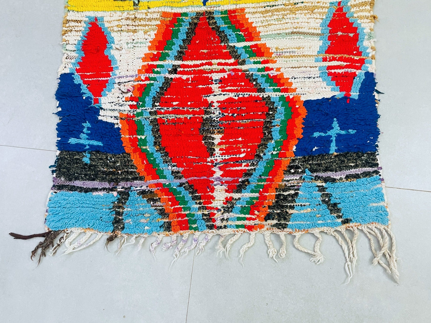 Colorful Moroccan Boucherouite Rug 3x8 - TB18