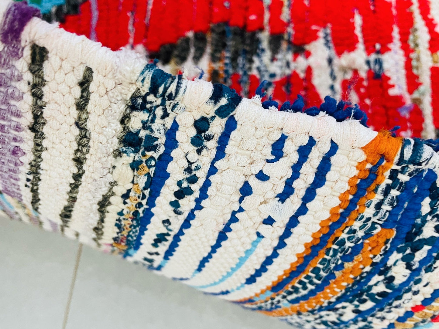 Colorful Moroccan Boucherouite Rug 3x8 - TB18