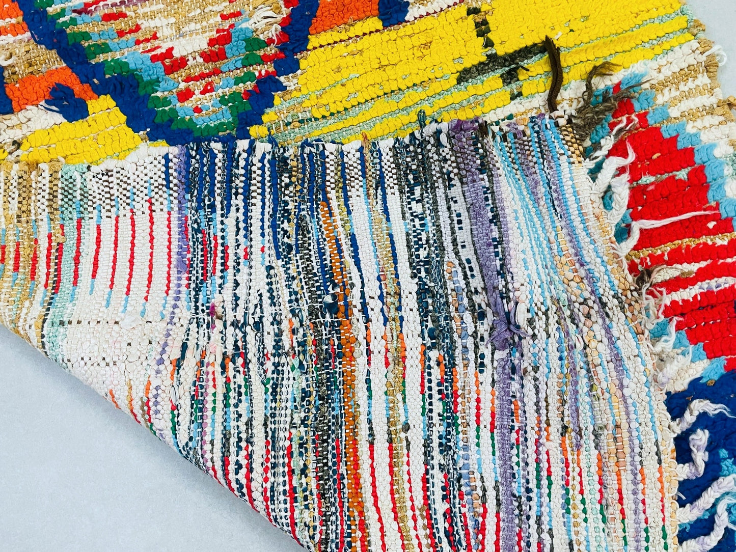 Colorful Moroccan Boucherouite Rug 3x8 - TB18