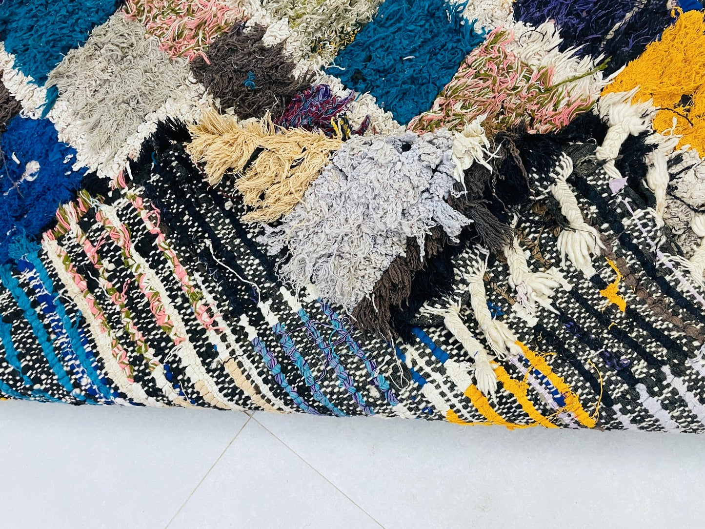 Moroccan Boucherouite Rug 3x9 ft - TB25