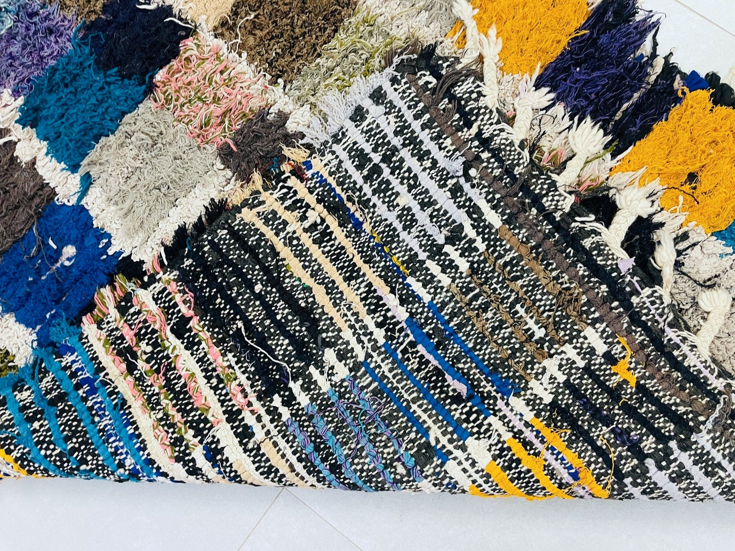 Moroccan Boucherouite Rug 3x9 ft - TB25