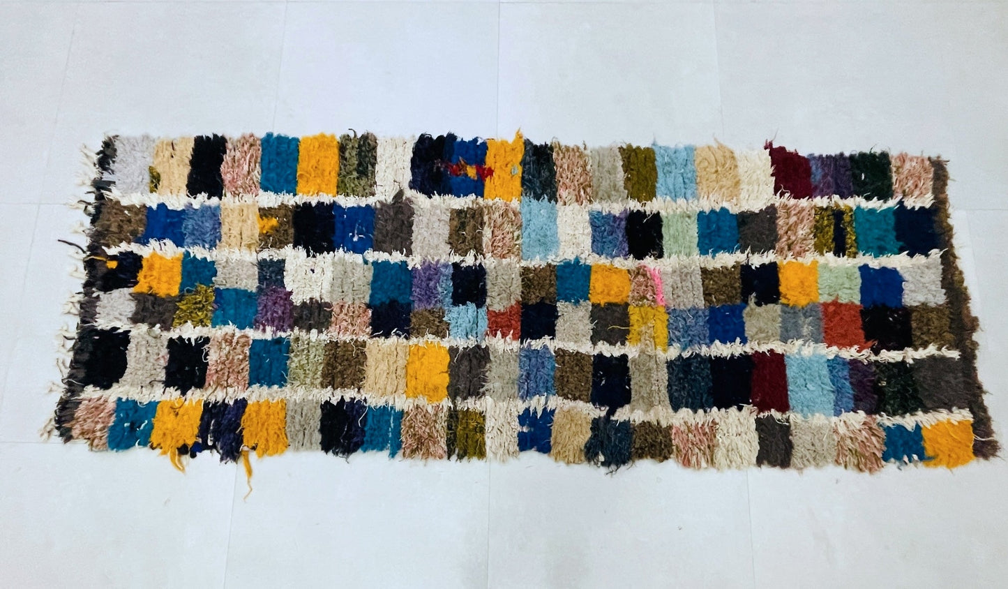 Moroccan Boucherouite Rug 3x9 ft - TB25