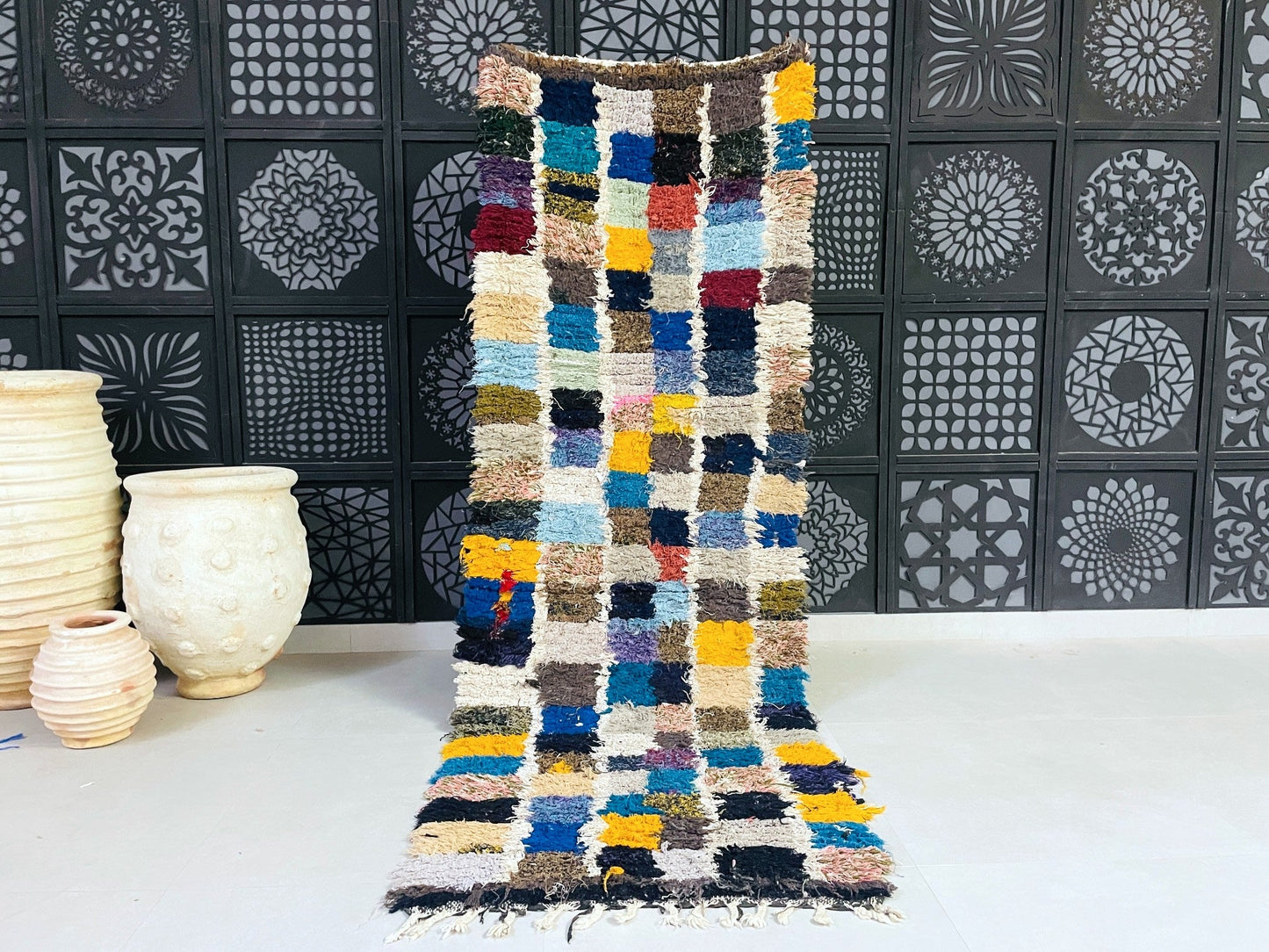 Moroccan Boucherouite Rug 3x9 ft - TB25