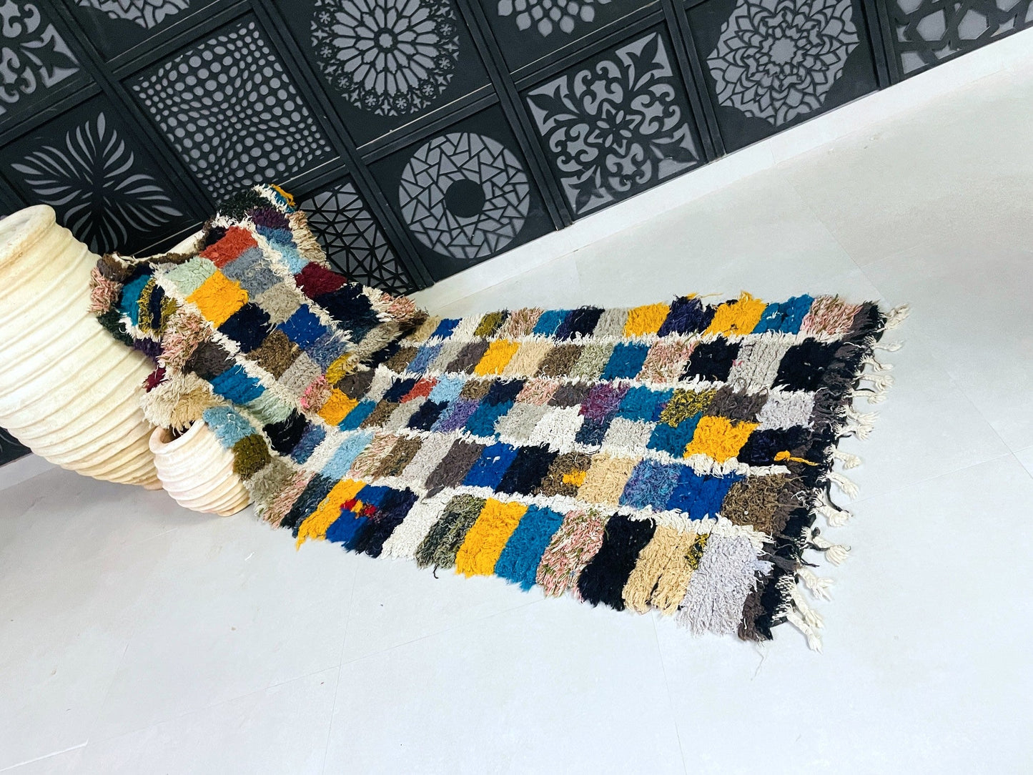 Moroccan Boucherouite Rug 3x9 ft - TB25