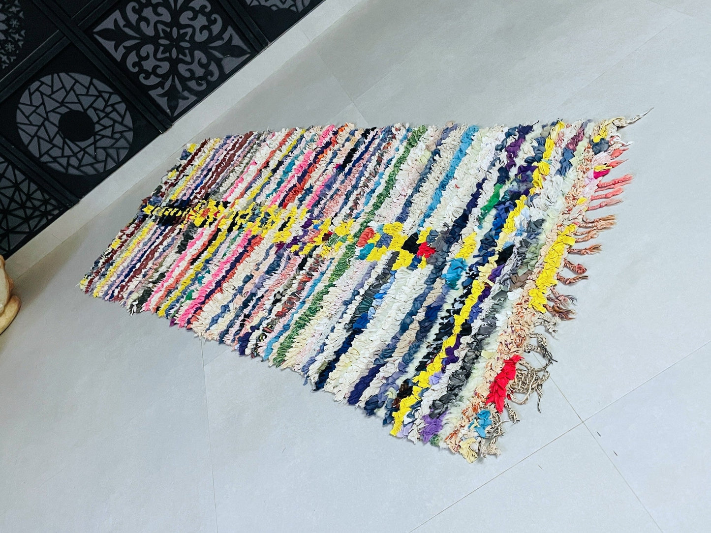 Moroccan Boucherouite Rug 2x6 ft - TB27