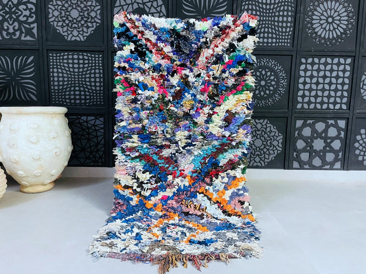 Moroccan Boucherouite Rug 3x6 ft - TB29