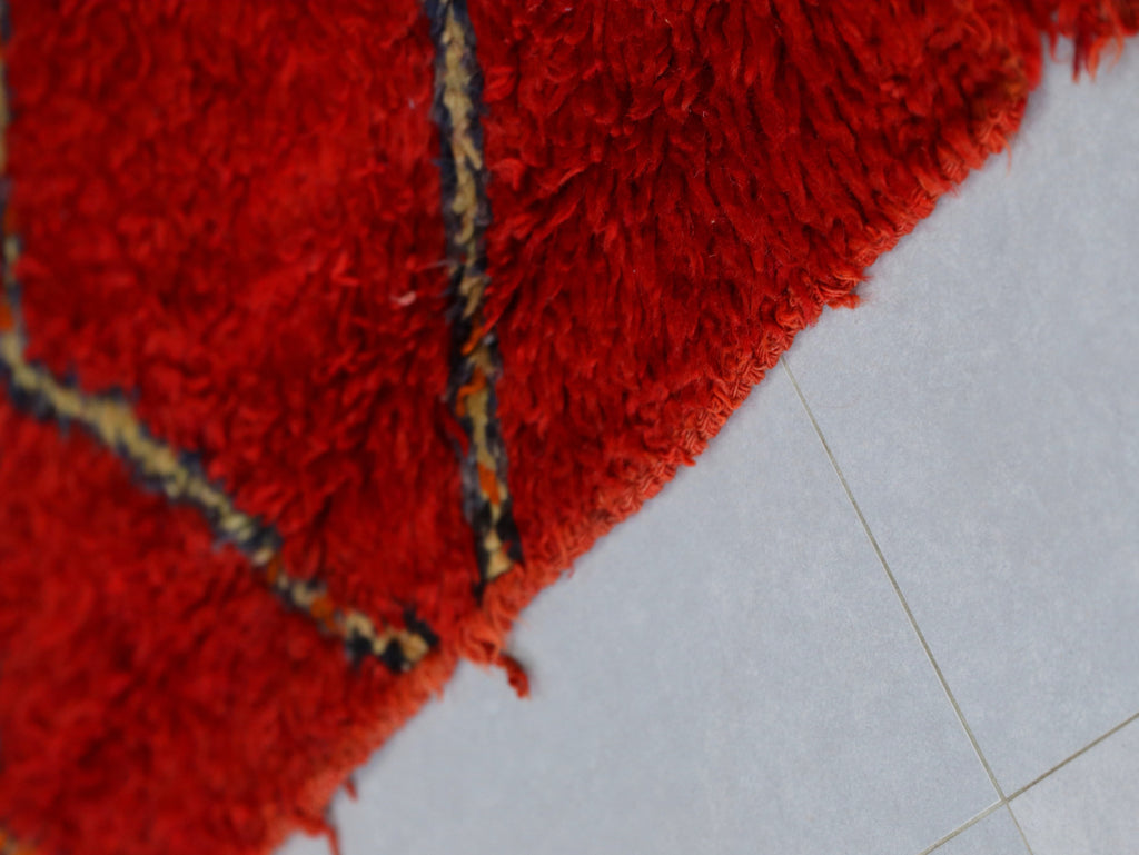 Red Moroccan Rug - Handwoven Berber Wool Rug 6x9 - C66