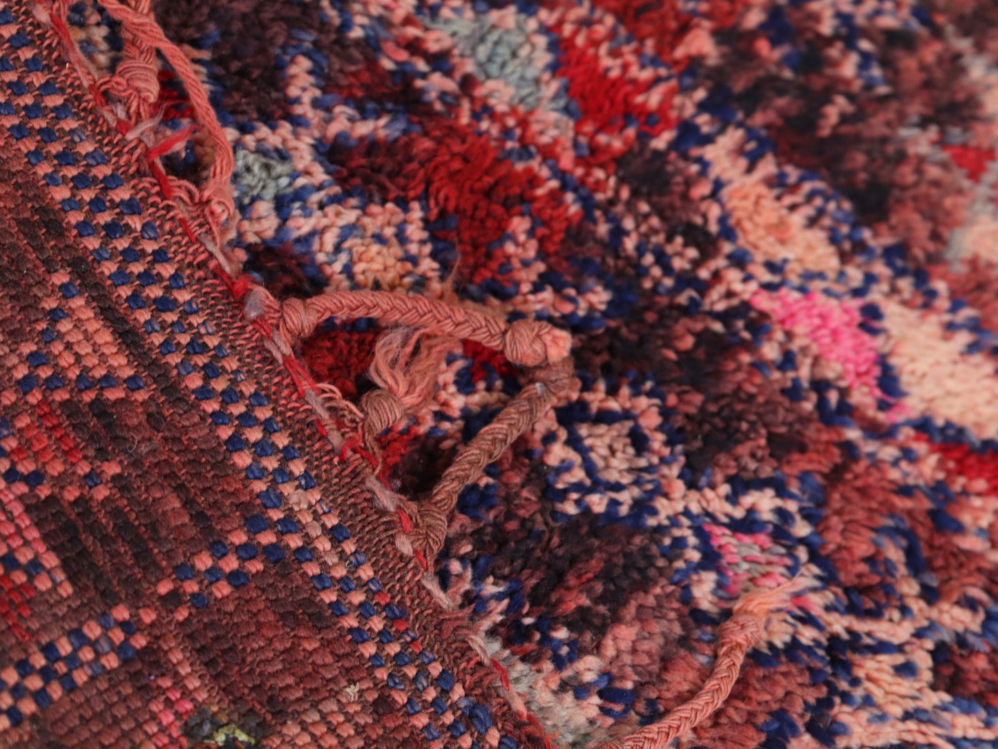 Rich Red & Orange Handwoven Wool  Moroccan Rug  5x11 - C70