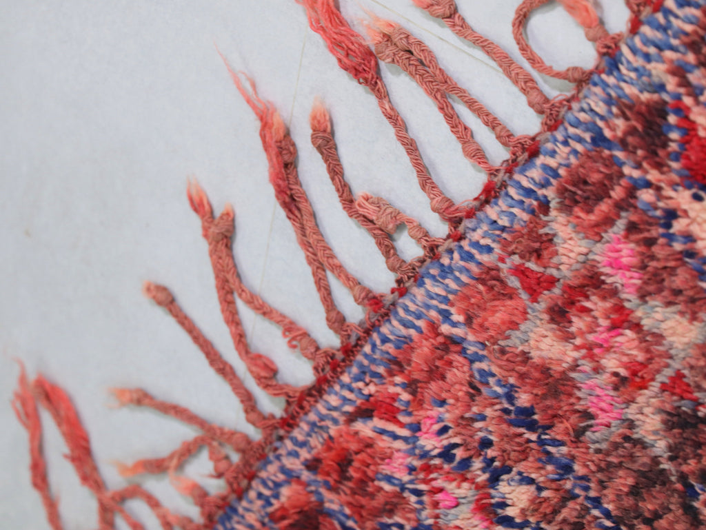 Rich Red & Orange Handwoven Wool  Moroccan Rug  5x11 - C70