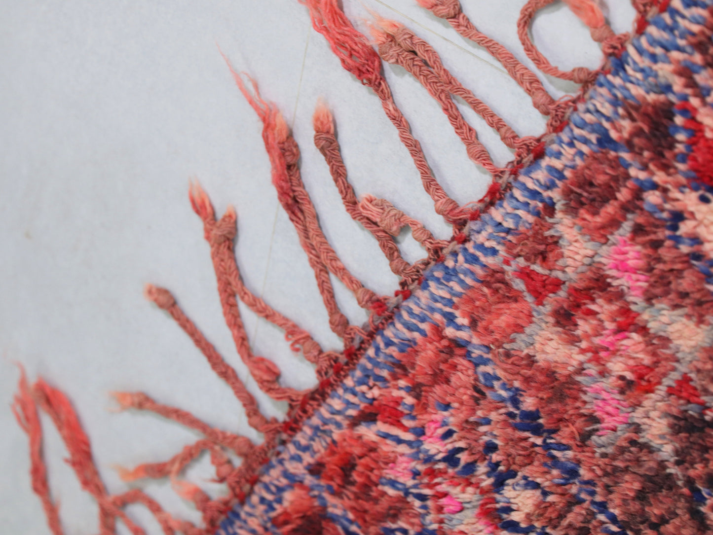 Rich Red & Orange Handwoven Wool  Moroccan Rug  5x11 - C70