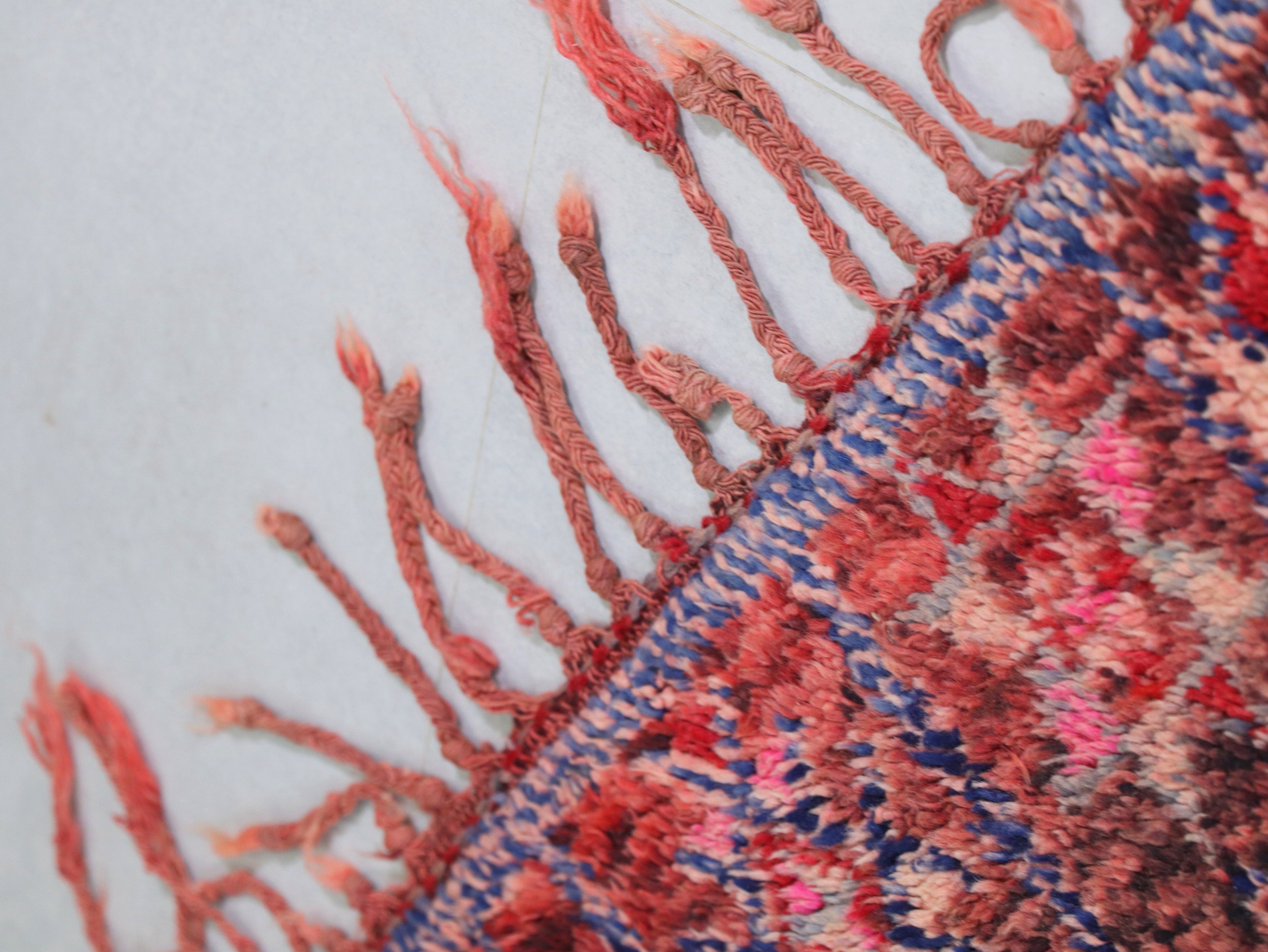 Rich Red & Orange Handwoven Wool  Moroccan Rug  5x11 - C70